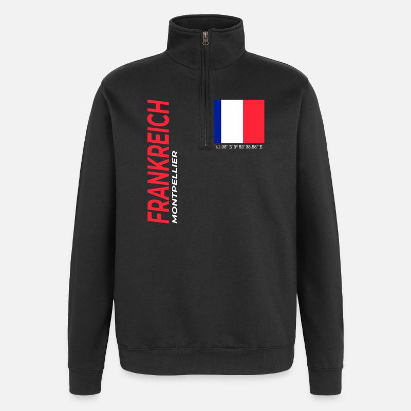 Montpellier - Sweat à zip 1/4 - noir