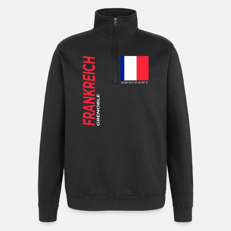 Grenoble - Sweat à zip 1/4 - noir