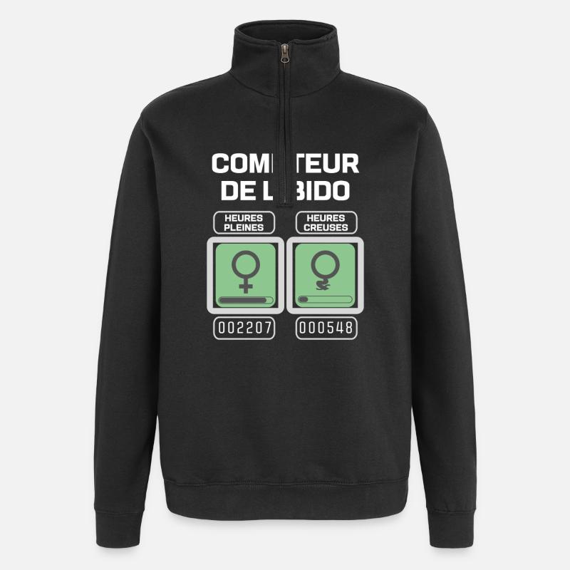 Female Libido Meter - Quarter-Zip Sweatshirt - black
