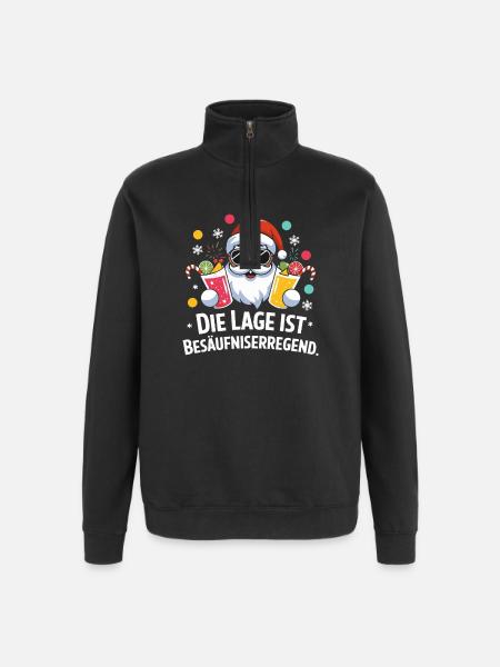 The location is drunkenly funnier - Quarter-Zip Sweatshirt - black