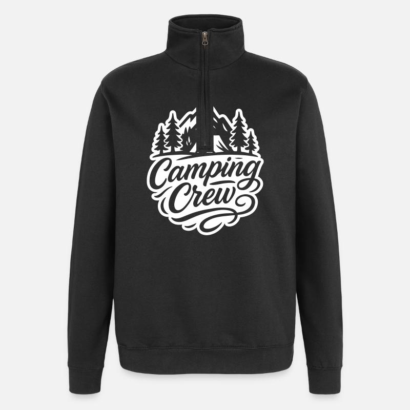 Camping Crew Nature sous tente - Sweat à zip 1/4 - noir