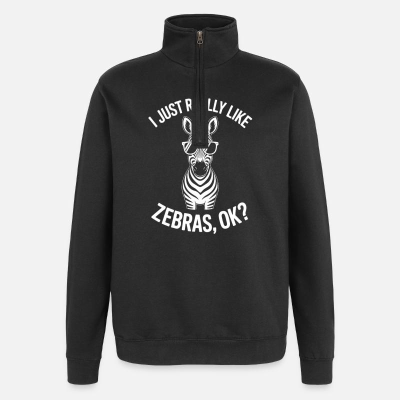 Zebra Spruch Lustiges Zebra Geschenk - Quarter-Zip-Sweatshirt - Schwarz