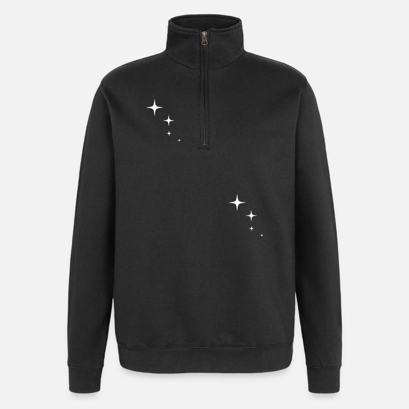 Funkeln - Sterne - Zeichen - Quarter-Zip-Sweatshirt - Schwarz