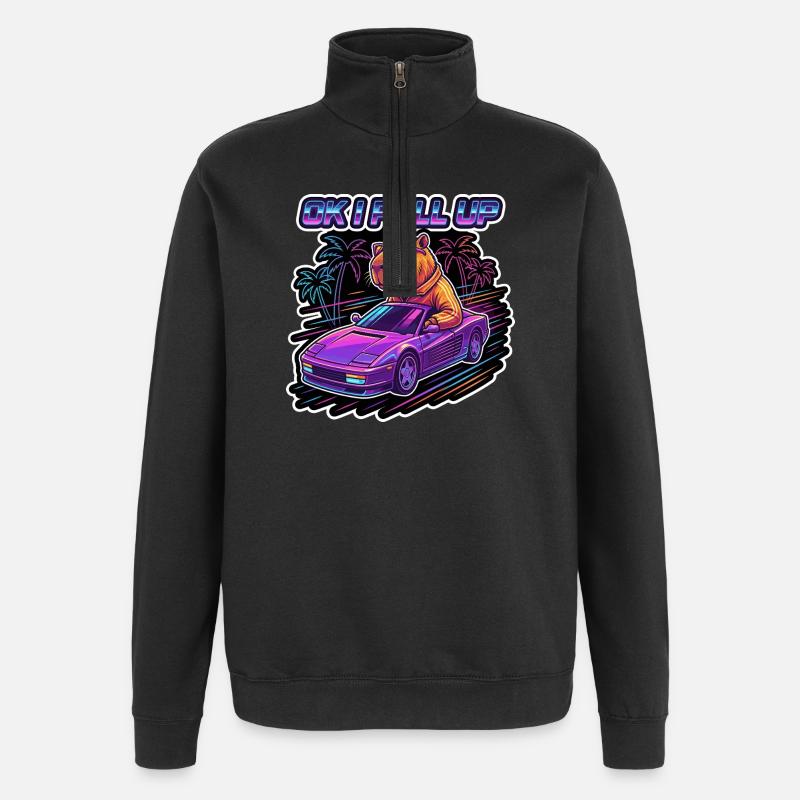 OK, je récupère Capybara Retro - Sweat à zip 1/4 - noir