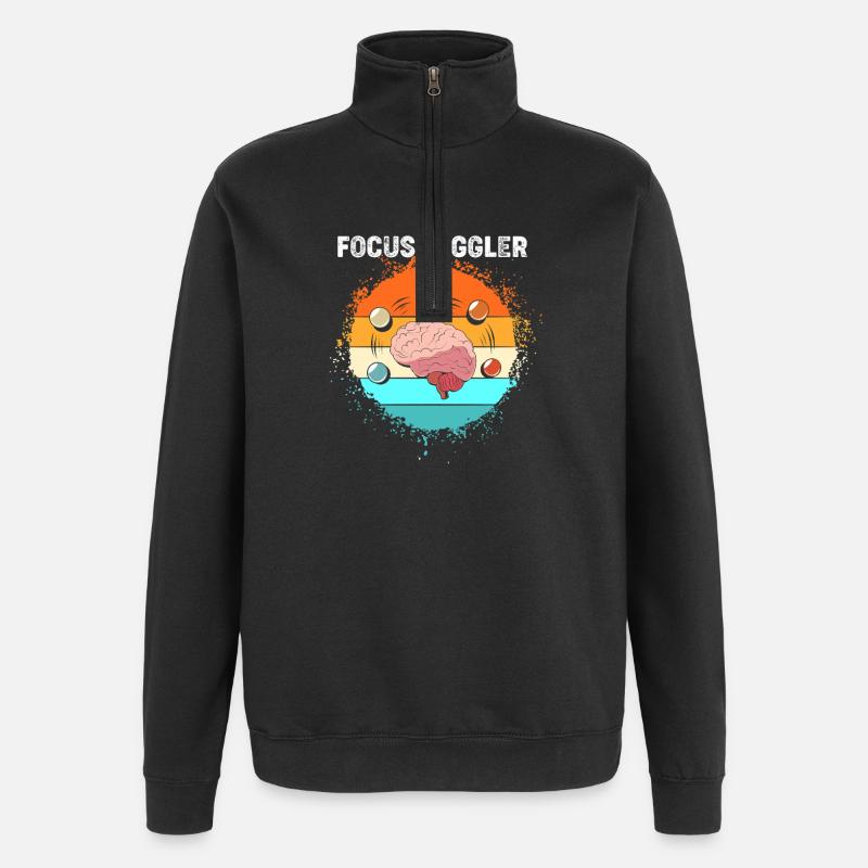 ADHS - Quarter-Zip-Sweatshirt - Schwarz