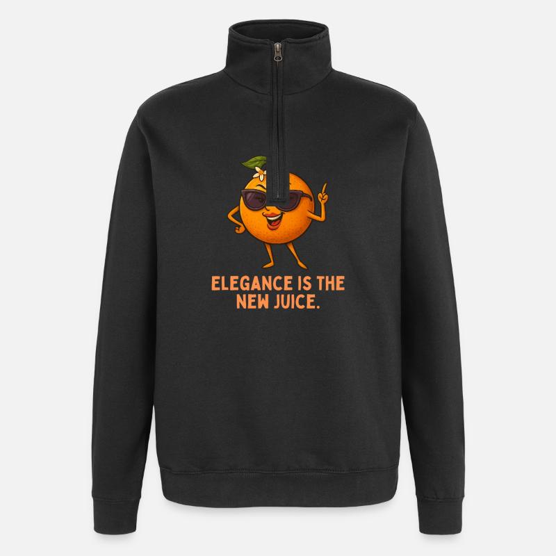 Elegance er den nye saft - Sweatshirt med 1/4 lynlås - sort