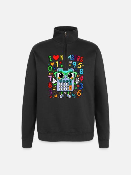 I Love Numbers Calculator - Quarter-Zip-Sweatshirt - Schwarz