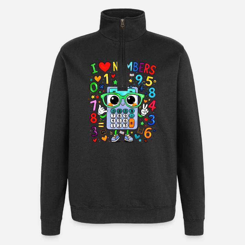 I Love Numbers Calculator - Quarter-Zip-Sweatshirt - Schwarz