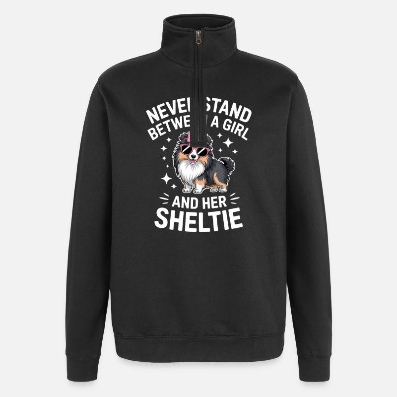 Sheltie Sayings Funny Sheltie Gift - Quarter-Zip Sweatshirt - black