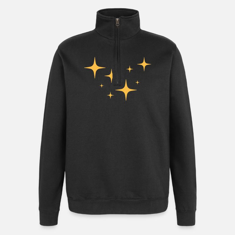 Sternenstaub Glitzer Muster - Quarter-Zip-Sweatshirt - Schwarz