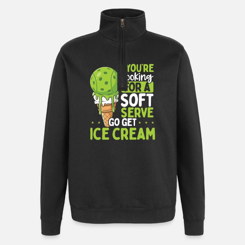 Soft Serve Icecream Pun Tee - Quarter-Zip Sweatshirt - black