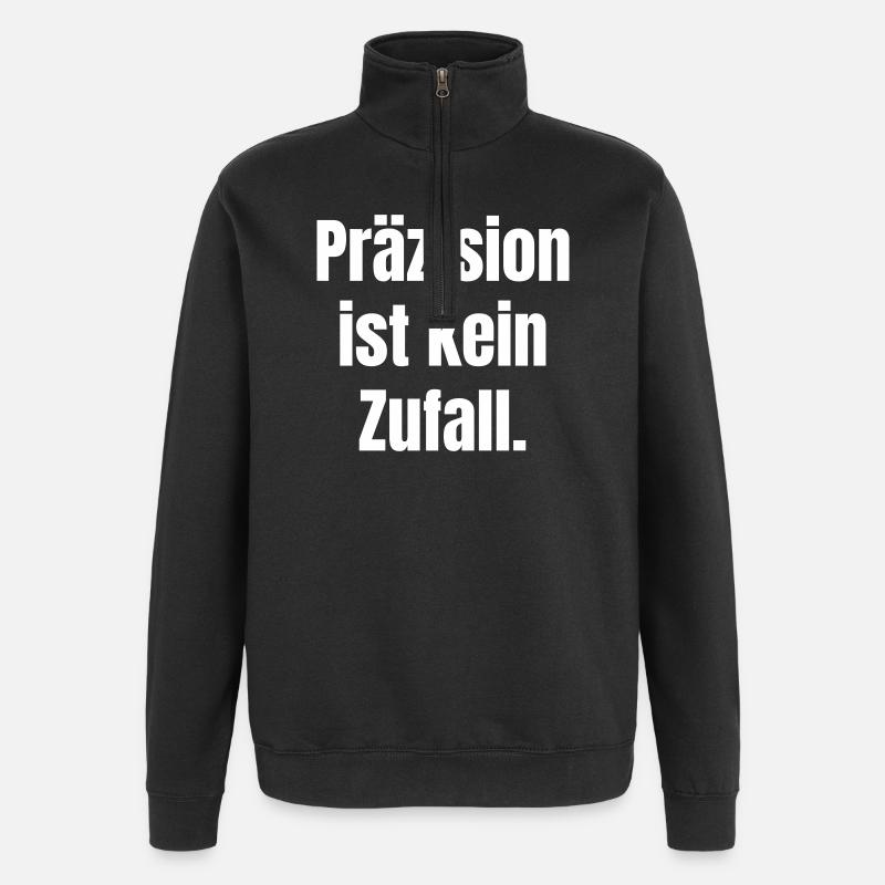 Precision is no coincidence - Quarter-Zip Sweatshirt - black