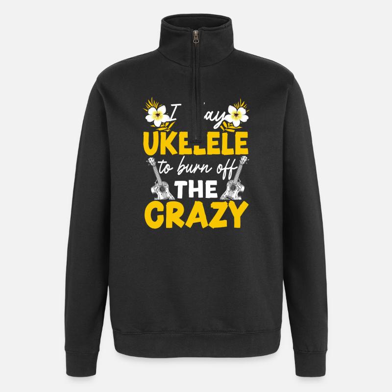 Ukulélé hawaïen que je joue - Sweat à zip 1/4 - noir