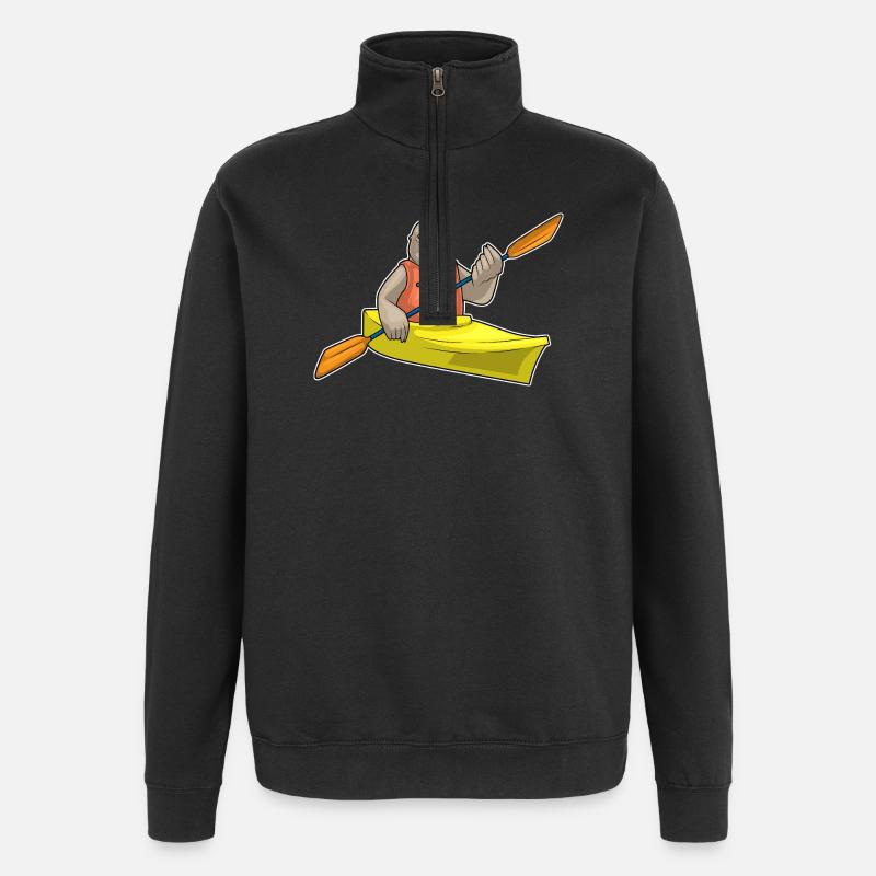 Seehund kleines Boot - Quarter-Zip-Sweatshirt - Schwarz