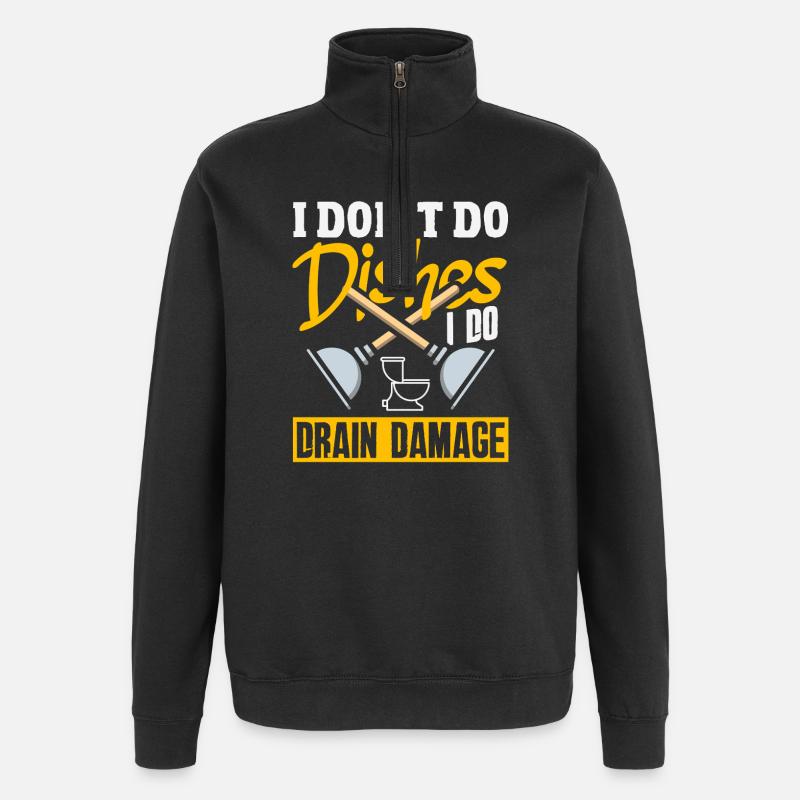 Maître du bouchon des toilettes Drôle - Sweat à zip 1/4 - noir