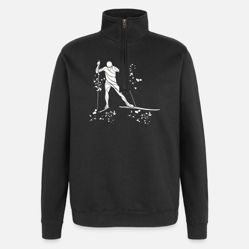 Skilangläufer Skilanglauf - Quarter-Zip-Sweatshirt - Schwarz
