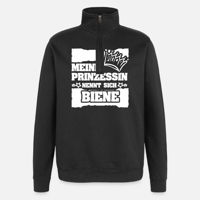 Maedchenname Biene - Quarter-Zip-Sweatshirt - Schwarz