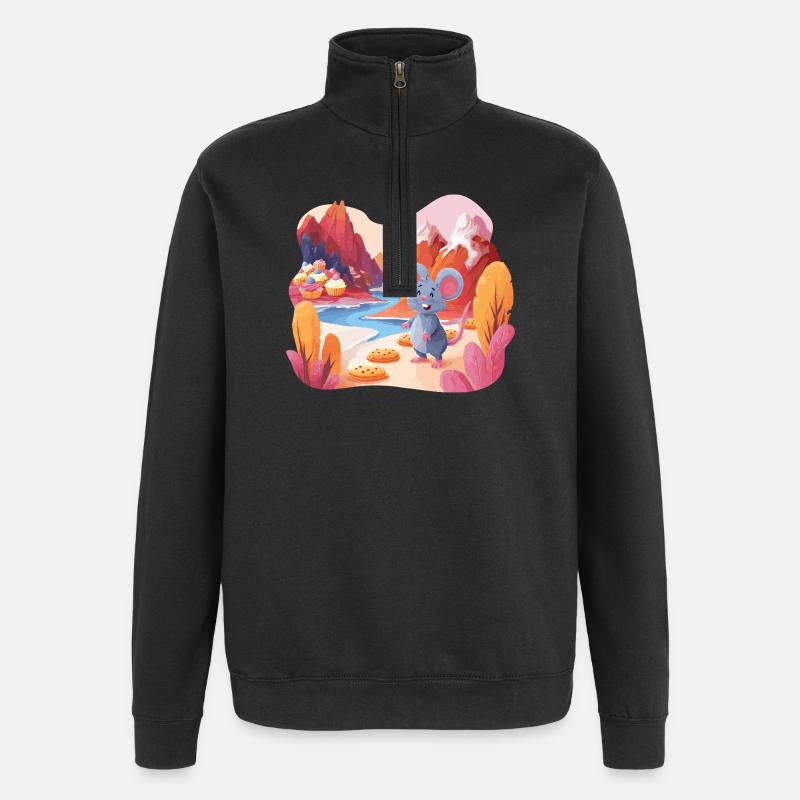 Sugar Scenery Mouse Adventure - Quarter-Zip Sweatshirt - black
