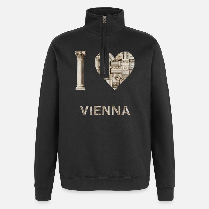 Vienna – Monumental Architecture - Quarter-Zip Sweatshirt - black