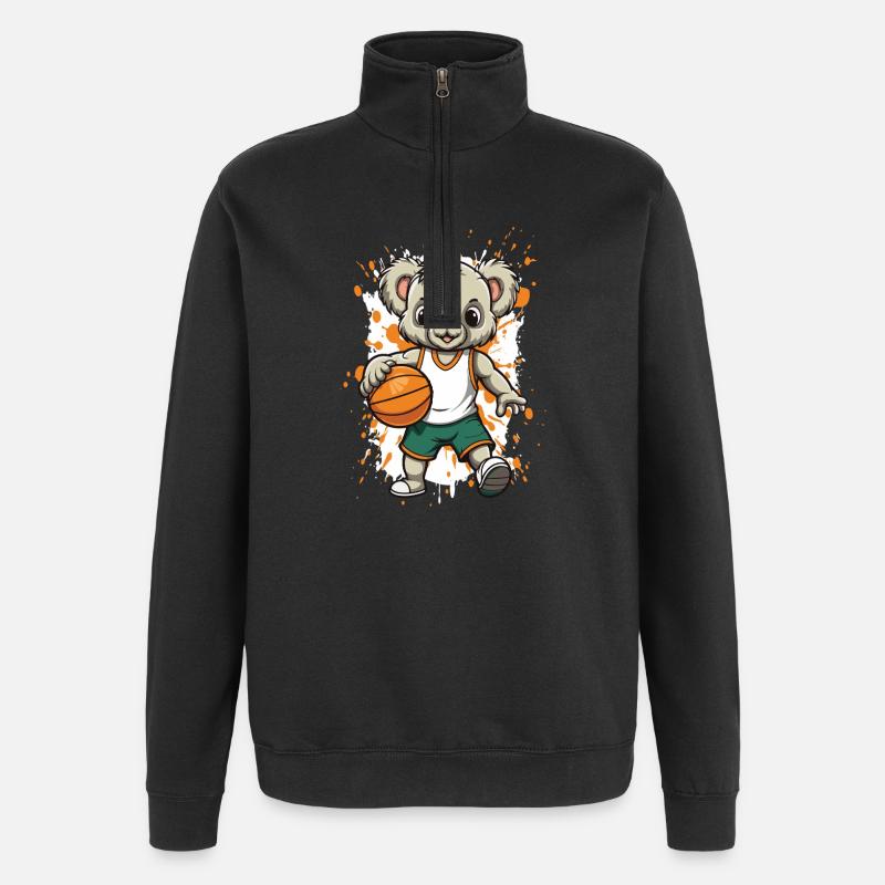 Koala Basketball Kraft - Quarter-Zip-Sweatshirt - Schwarz