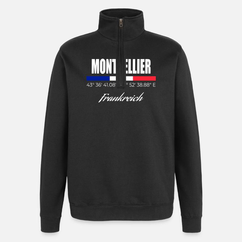 Montpellier - Sweat à zip 1/4 - noir