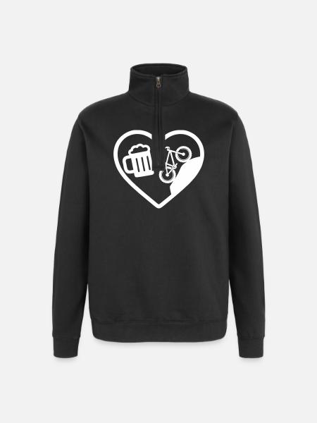 Humour de VTT Heart Beer - Sweat à zip 1/4 - noir
