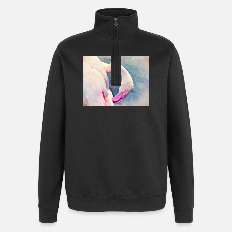 Flamant - Sweat à zip 1/4 - noir