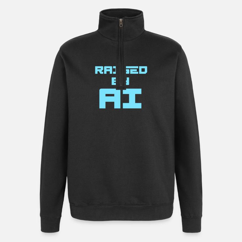 ÉLEVÉ PAR L’IA - Sweat à zip 1/4 - noir