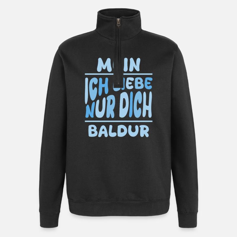 Man Baldur - Sweat à zip 1/4 - noir