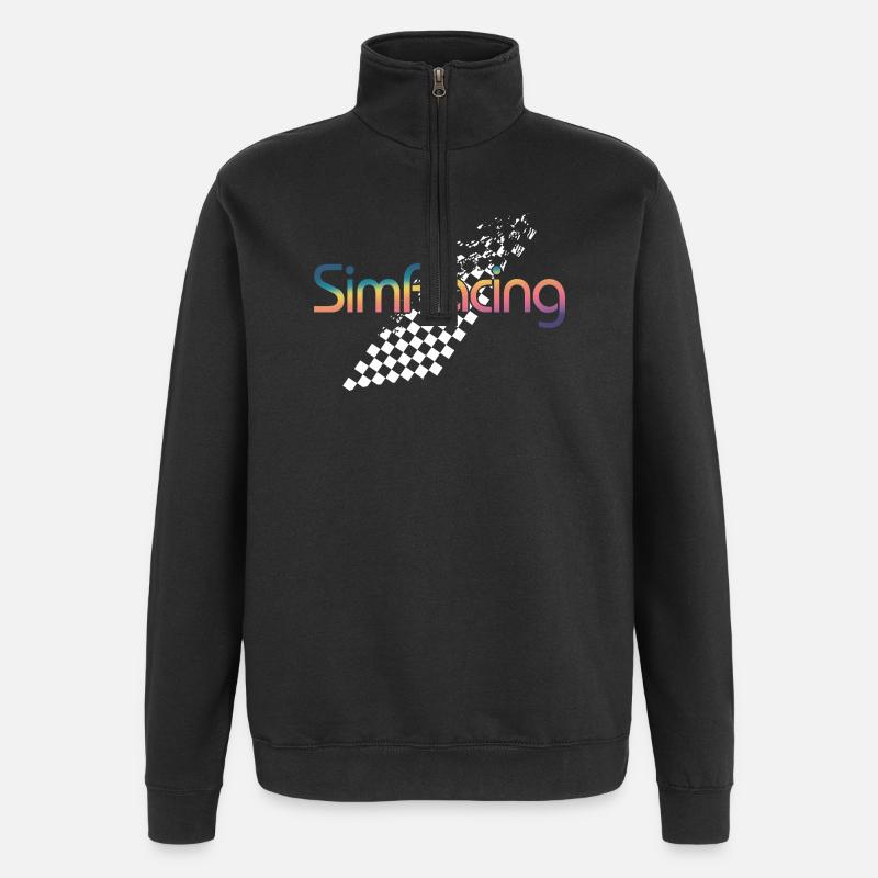 SimRacing Gradient Logo - Sweat à zip 1/4 - noir