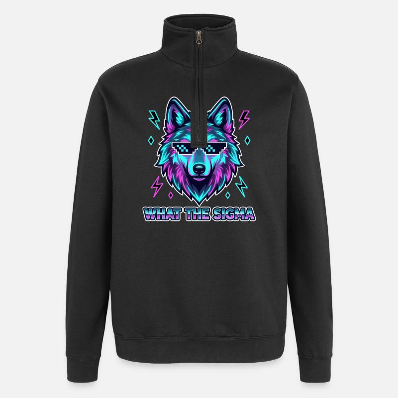 What The Sigma Wolf - Quarter-Zip Sweatshirt - black