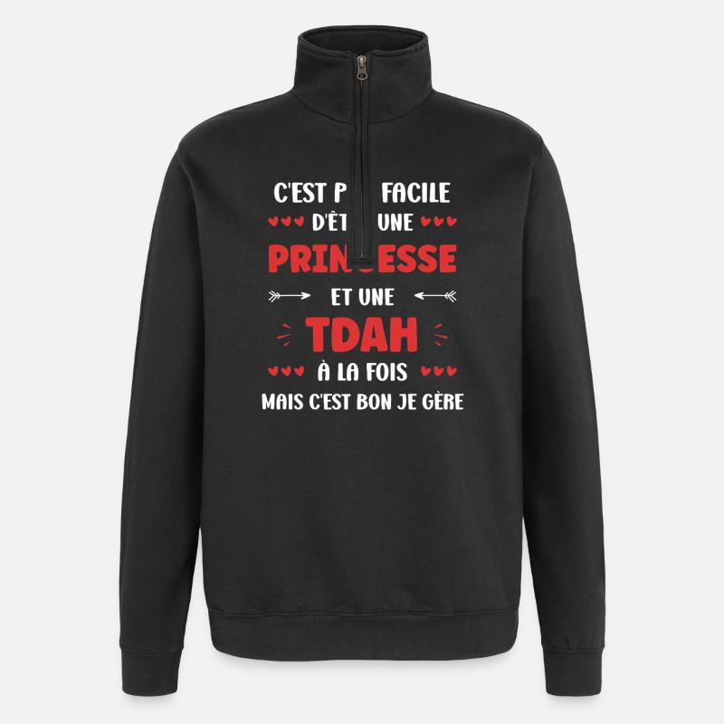 ADHD - Quarter-Zip Sweatshirt - black