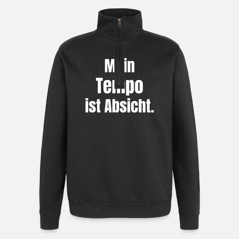 My pace is intentional - Quarter-Zip Sweatshirt - black