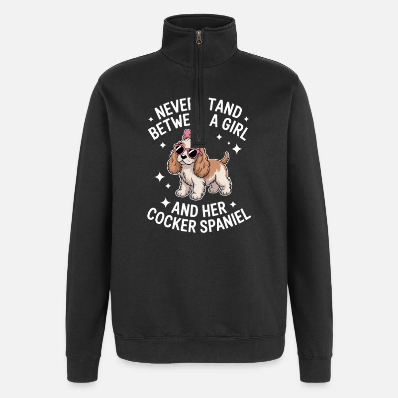 Cocker Spaniel Sprüche Cocker Spaniel Geschenk - Quarter-Zip-Sweatshirt - Schwarz