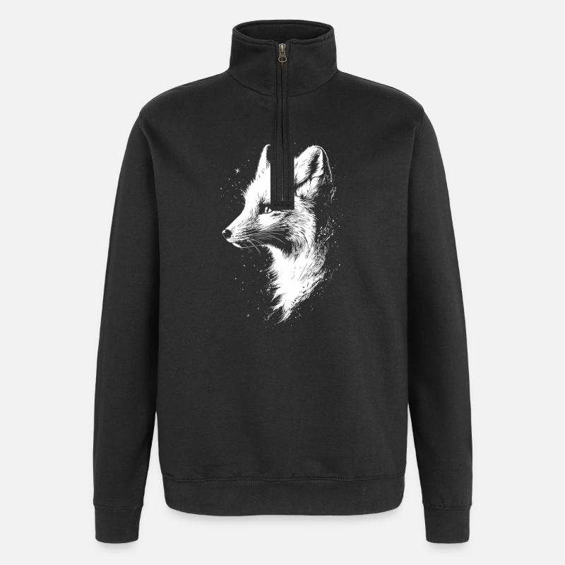 Polarfuchs Schneefuchs Eisfuchs Süßer Weißer Fuchs - Quarter-Zip-Sweatshirt - Schwarz