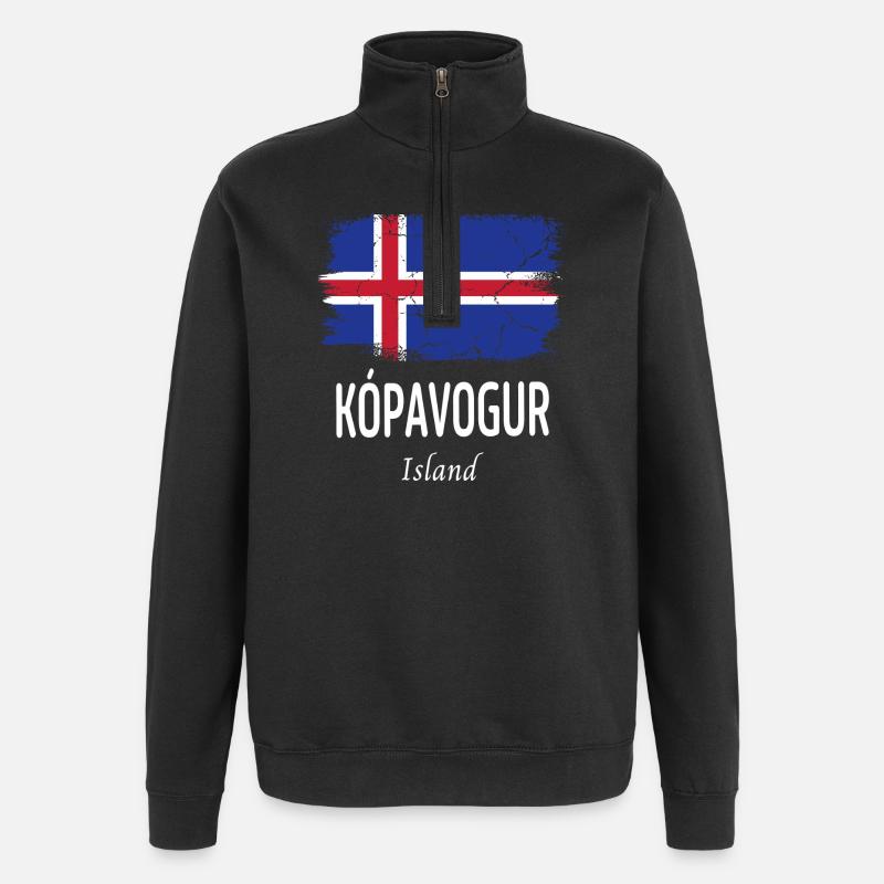 Kopavogur - Quarter-Zip Sweatshirt - black