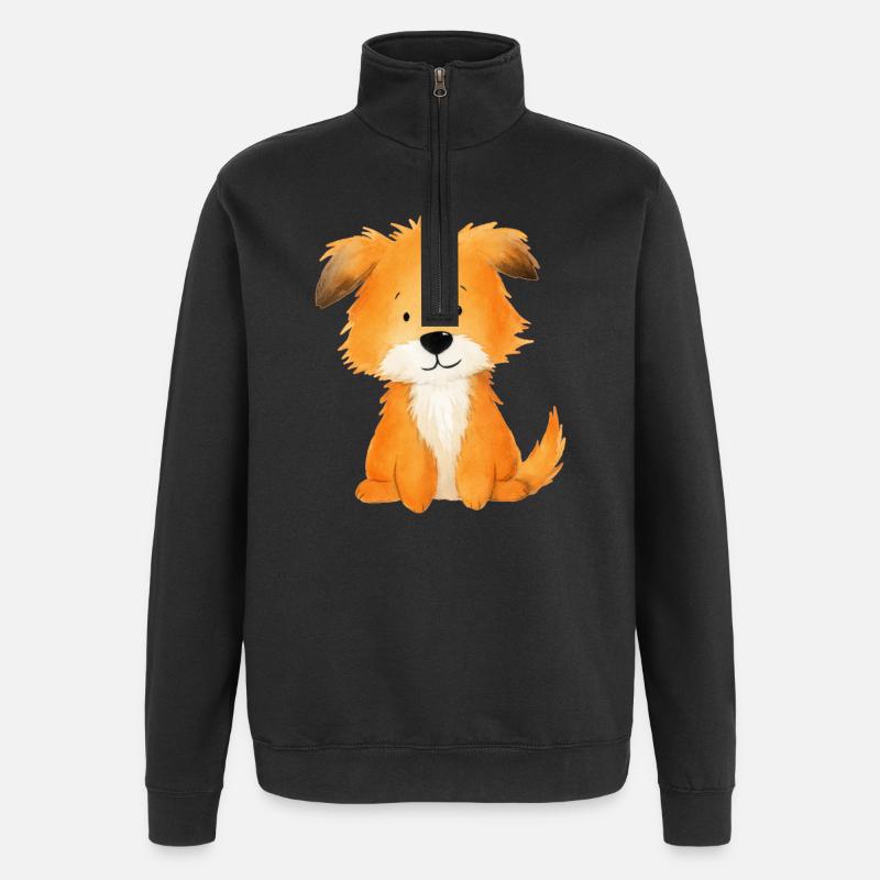 Chien Ami – Illustration Douce et Mignonne - Sweat à zip 1/4 - noir