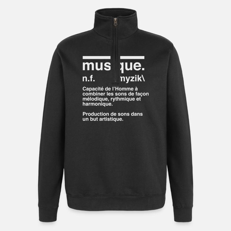 Musique Définition Style Dictionnaire - Sweat à zip 1/4 - noir