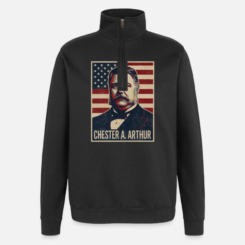 Chester A Arthur Président des États-Unis - Sweat à zip 1/4 - noir