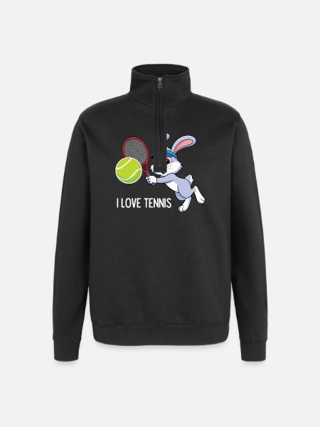 I Love Tennis - Quarter-Zip Sweatshirt - black