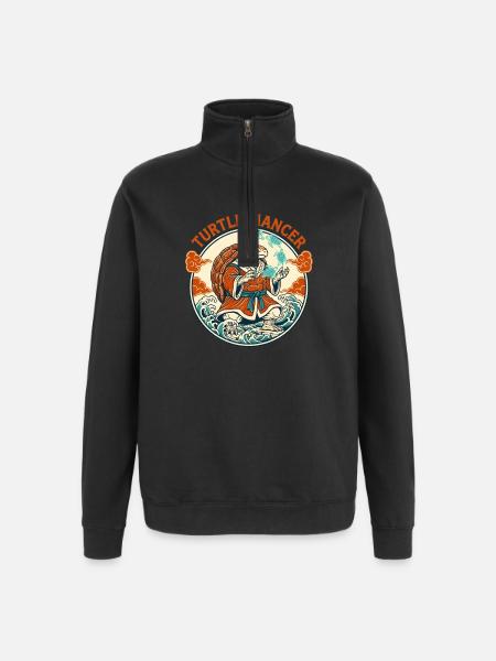 Mystical Turtle Mancer with Spirit Turtles - Quarter-Zip Sweatshirt - black