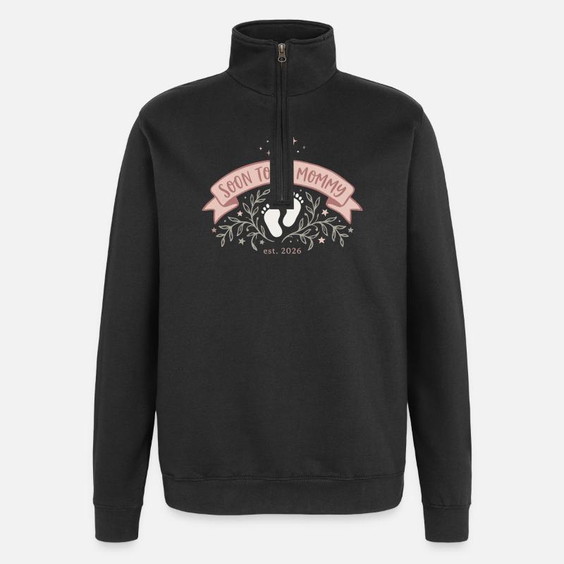 Future Maman – Bald Mama Banner - Sweat à zip 1/4 - noir