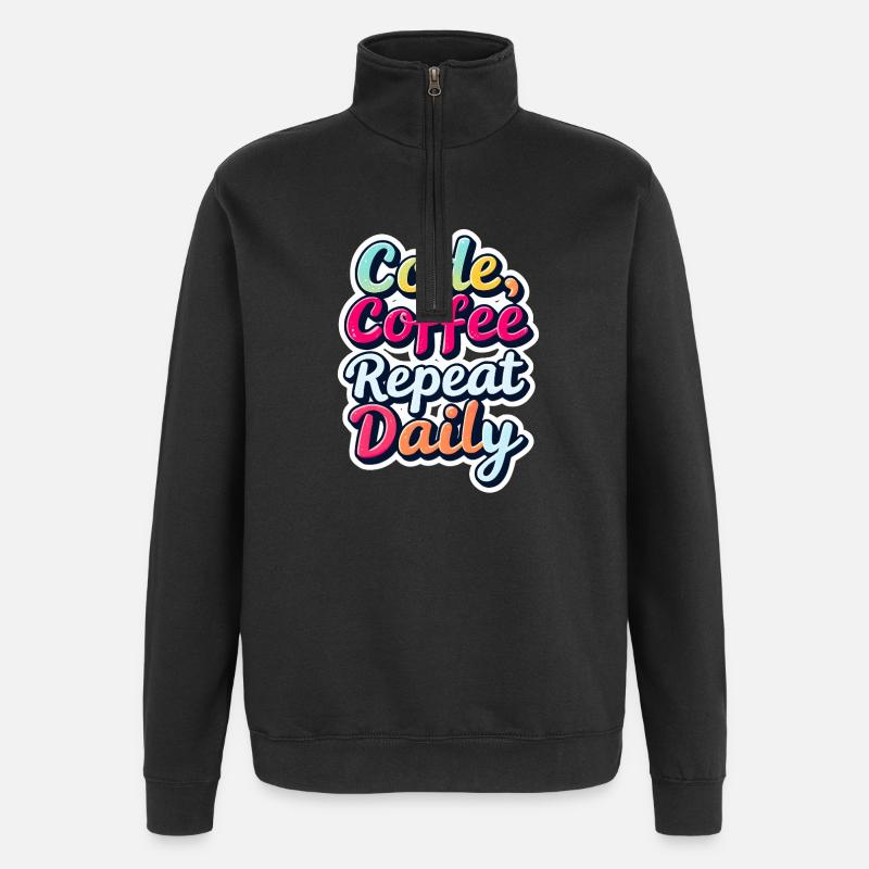 Code Schlaf Debug Wiederholungsprogramm Shirt - Quarter-Zip-Sweatshirt - Schwarz