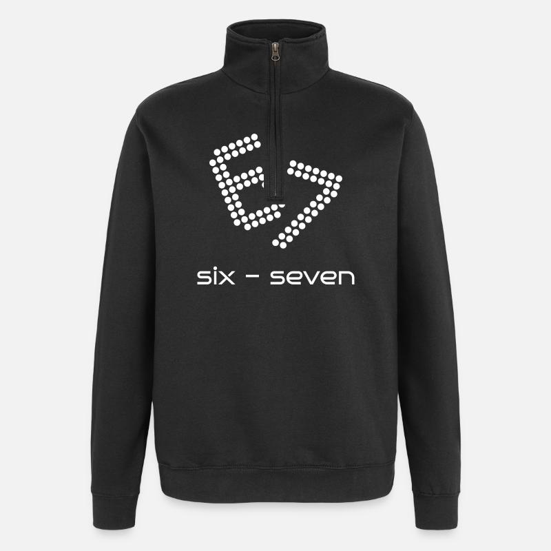 six seven 6 - 7 - Quarter-Zip-Sweatshirt - Schwarz