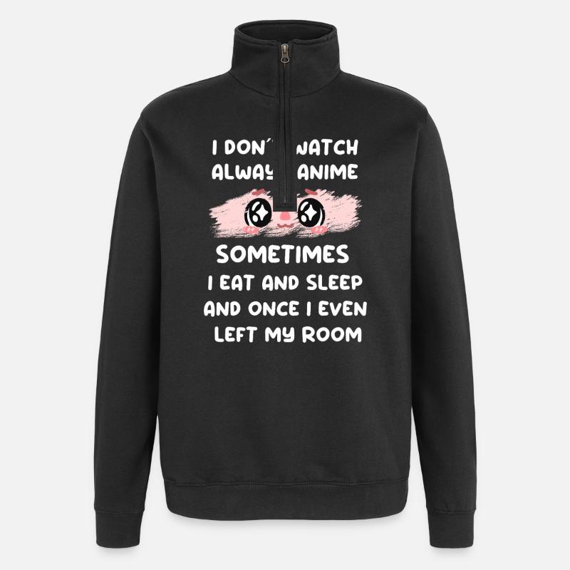 Anime - Sweat à zip 1/4 - noir