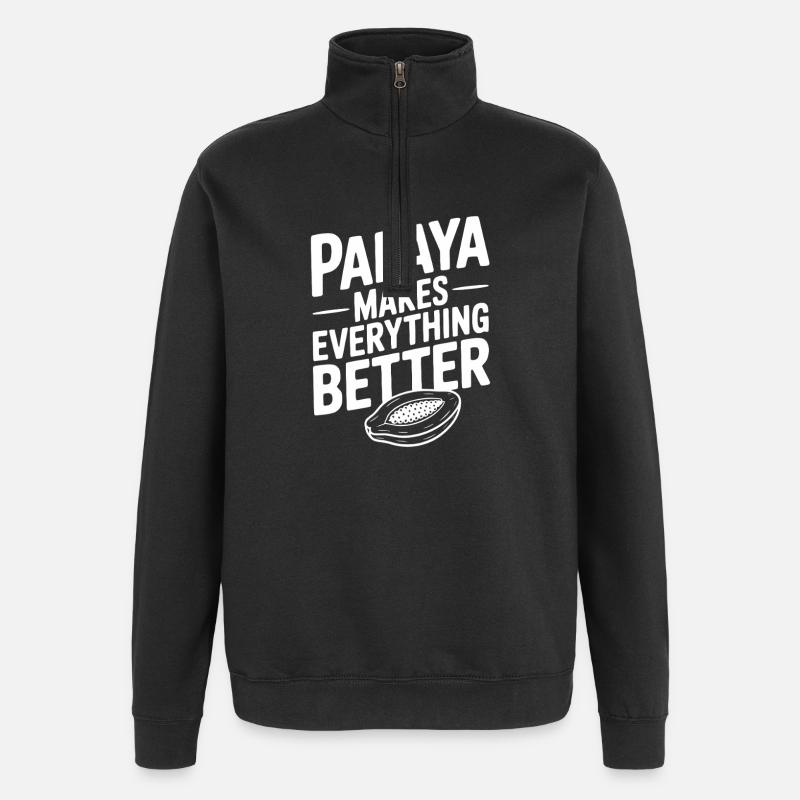 Papaya Makes Everything Better - Quarter-Zip Sweatshirt - black