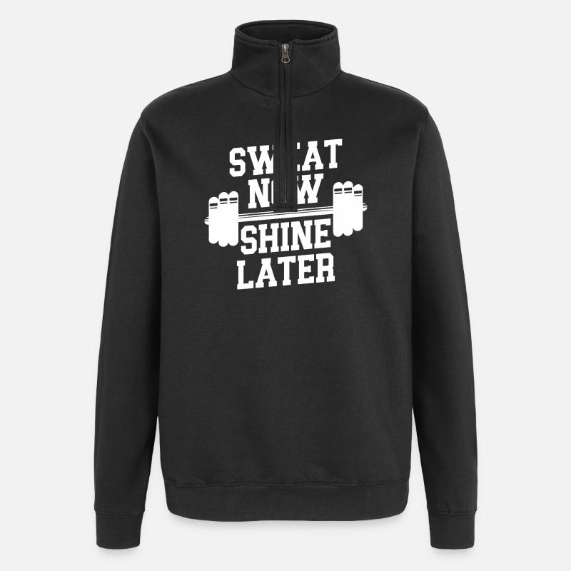 Sweat Today Shine Tomorrow - Quarter-Zip Sweatshirt - black