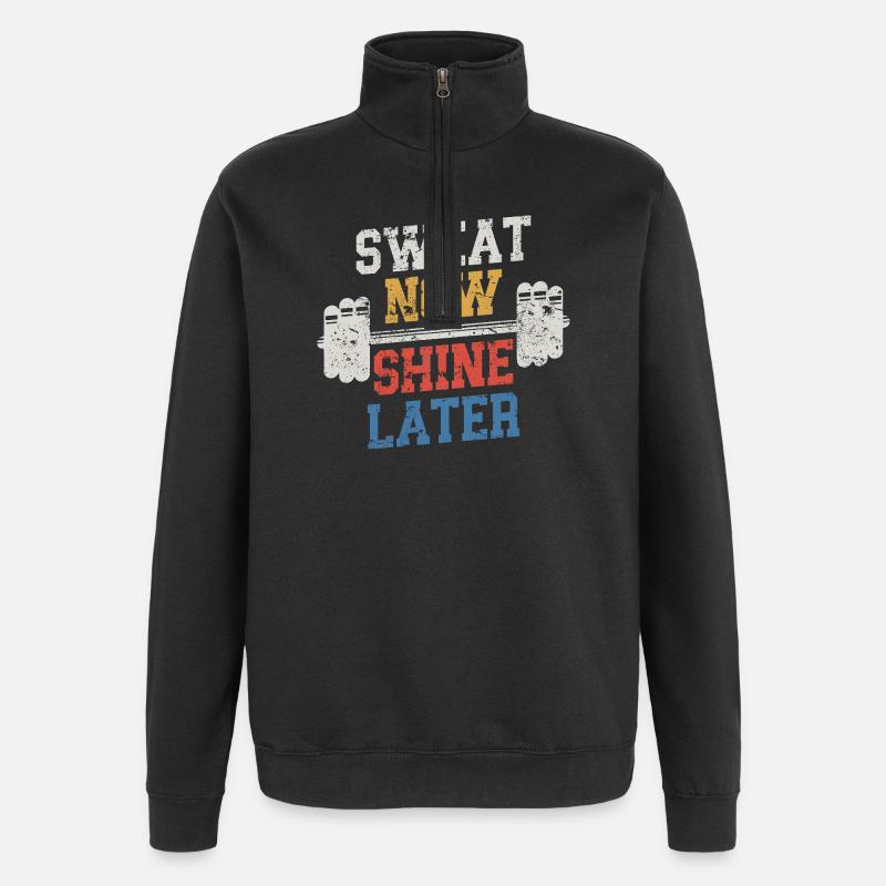 Sweat Now Shine Later - Quarter-Zip Sweatshirt - black