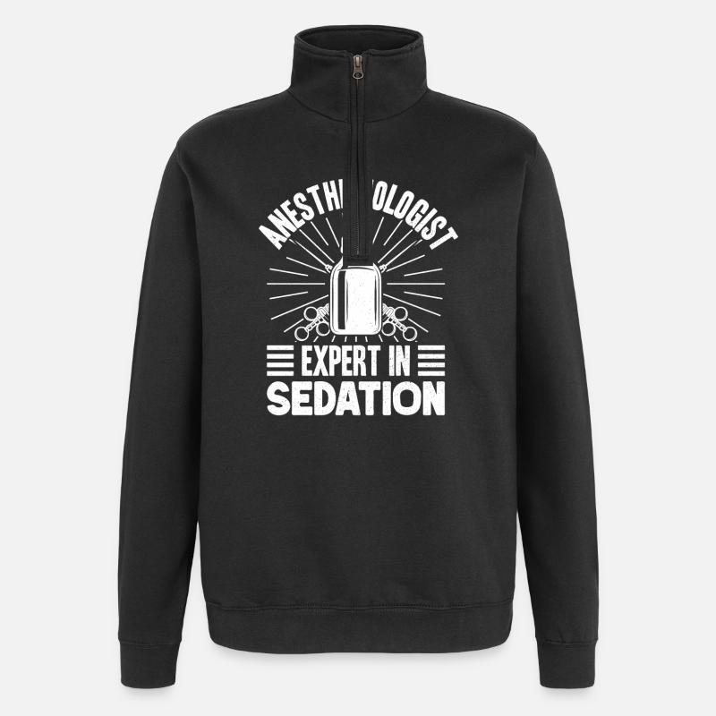 Anesthesiologist Expert Sedation Anesthesia - Quarter-Zip Sweatshirt - black