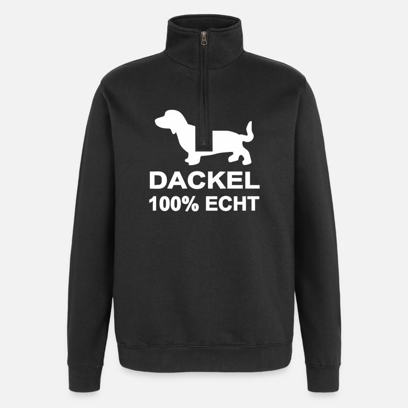 Teckel - Sweat à zip 1/4 - noir